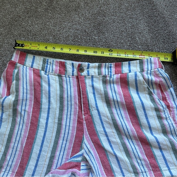 Old Navy Mid Rise Everyday Linen Blend Multicolor Stripes Women's Size 14 Summer - Picture 16 of 16